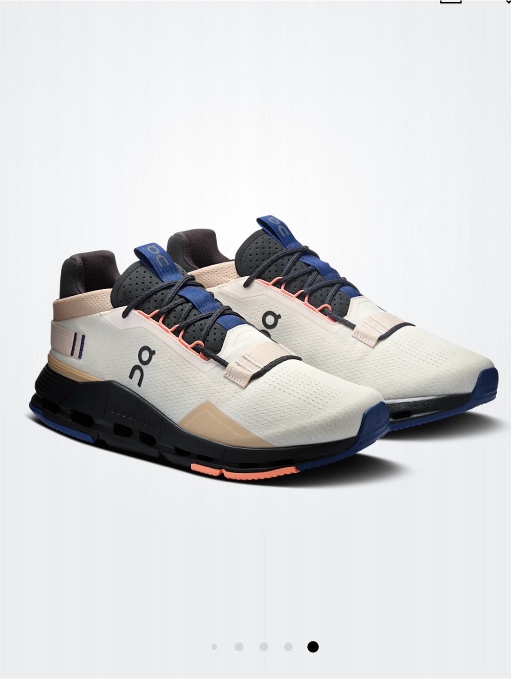 On Cloudnova 2 Dew & Black Sneakers with Coral Accents - Picture 11 of 14